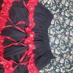 Xs punk srl nwt bow skirt emo scene vintage goth one size mini red black ruffle